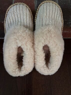 UGG Women's Knit Shearling-Lined Slippers - Cream